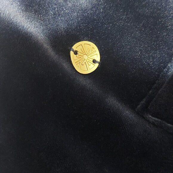 Lilly Pulitzer Velour Zip Up Jacket Women Large Blue Ruffle Neck Cozy Athleisure - Picture 7 of 7